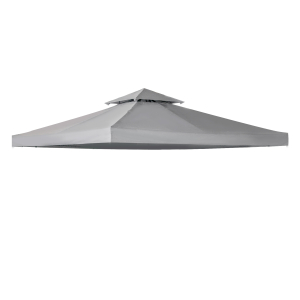 Outsunny 3x3(m) Gazebo Canopy Roof Top Replacement Cover Spare Part Light Grey (TOP ONLY)