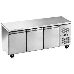 King L7200R.HD 3 Door Stainless Steel Refrigerated Prep Counter  
