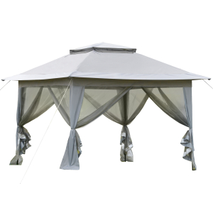 Outsunny Foldable Pop-up Party Tent Instant Canopy Sun Shade Gazebo Shelter Steel Frame Oxford w-Roller Bag 3.6x3.6x2.9(m) 