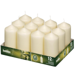 Ivory Pillar Tall Candles 120mm (Pack of 12) DB087